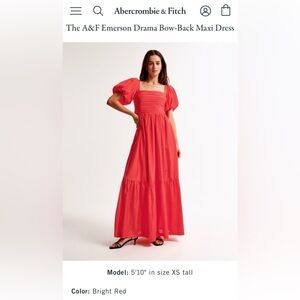 Abercrombie & Fitch Emerson Drama Bow-Back Maxi Dress NWT Party Size MP